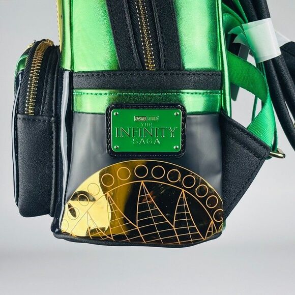 Loungefly Marvel Loki Mini Backpack Metallic Cosplay Villain Infinity Saga Bag - Picture 5 of 7